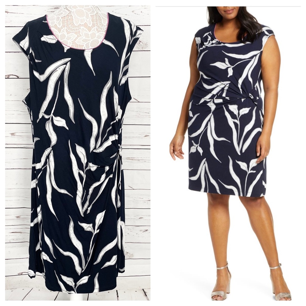 NIC+ZOE Iris Floral Twist Sheath Dress size 2X NWT